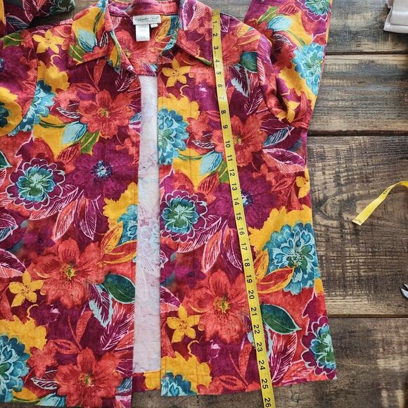 Coldwater Creek Women's Size M Bright Floral Open Front Blazer Jacket - Picture 8 of 8